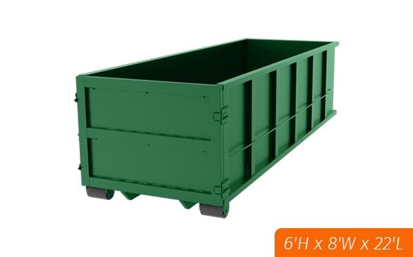 depending on your needs, we may recommend a smaller or larger size than our thirty-yard dumpsters